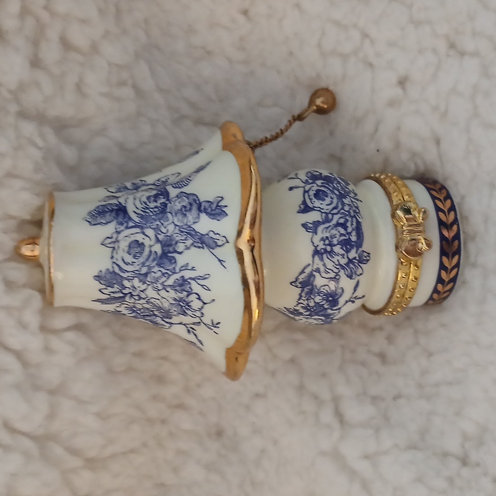 Mud Pie Mini Lamp Porcelain Trinket Box